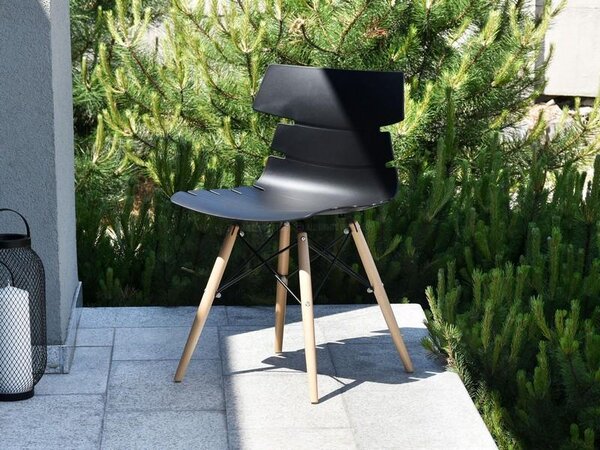 Stylowe krzesło na taras ogrodowy zac wood czarny