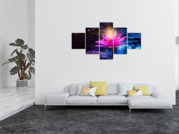 Obraz lilii wodnej na wodzie (125x70 cm)