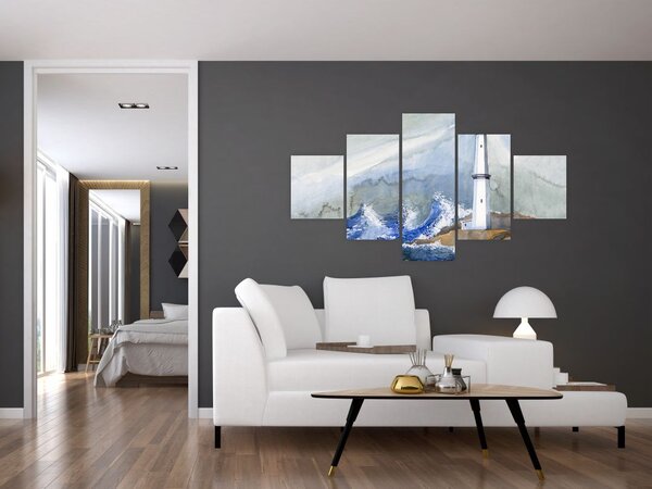 Obraz malowania latarni morskiej (125x70 cm)