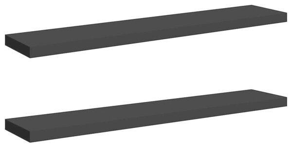 Półki ścienne, 2 szt., czarne, 120x23,5x3,8 cm, mdf