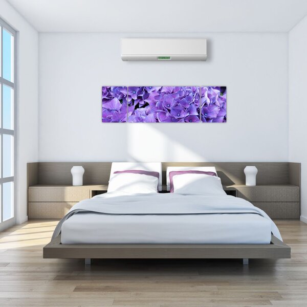 Obraz fioletowych kwiatów (170x50 cm)