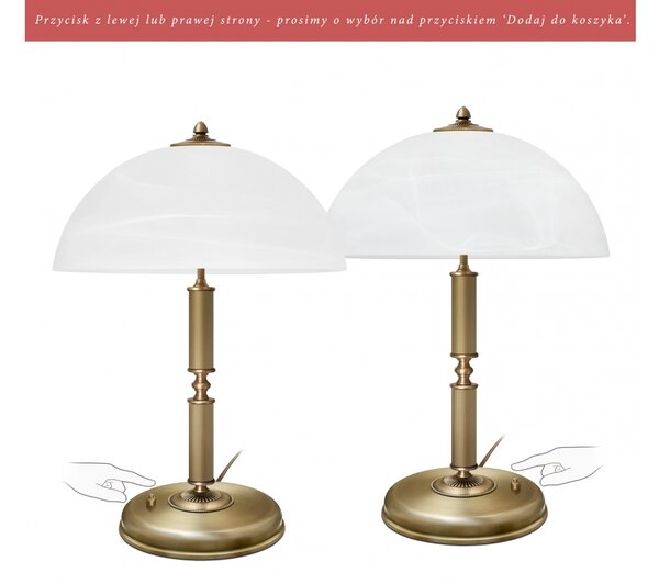 Złota lampa stołowa na komodę B-B2-P