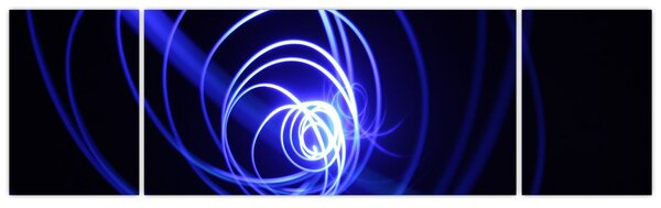 Obraz niebieskich spiral (170x50 cm)