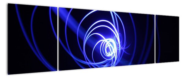 Obraz niebieskich spiral (170x50 cm)