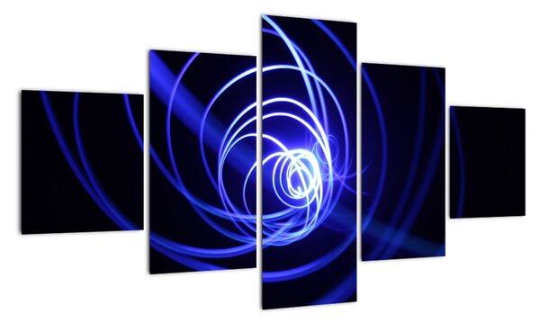 Obraz niebieskich spiral (125x70 cm)