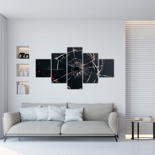Abstrakcyjny obraz - potłuczone szkło (125x70 cm)