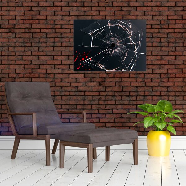 Abstrakcyjny obraz - potłuczone szkło (70x50 cm)