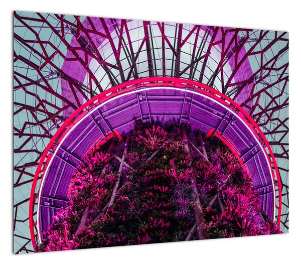 Abstrakcyjny obraz - fioletowe gałęzie (70x50 cm)