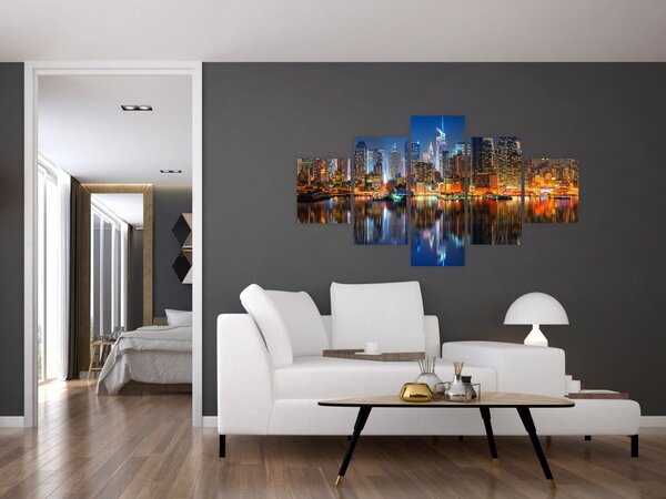 Obraz Manhattanu w nocy (125x70 cm)