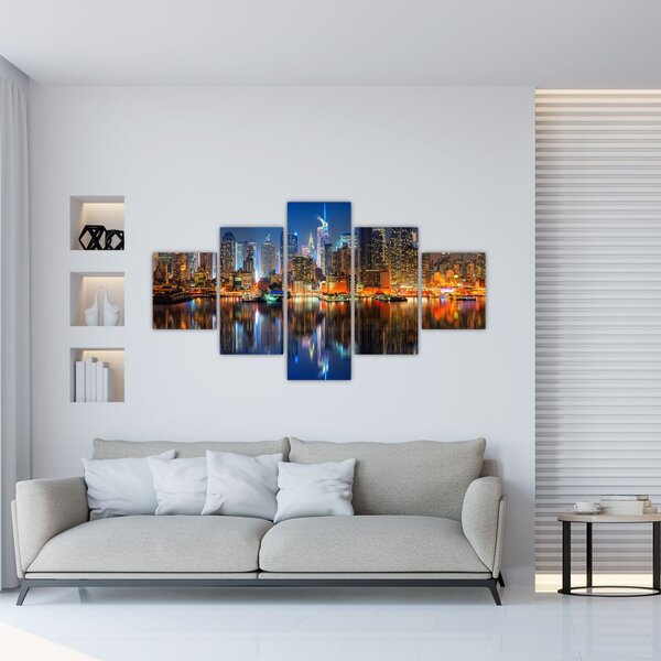 Obraz Manhattanu w nocy (125x70 cm)