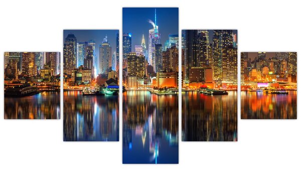 Obraz Manhattanu w nocy (125x70 cm)