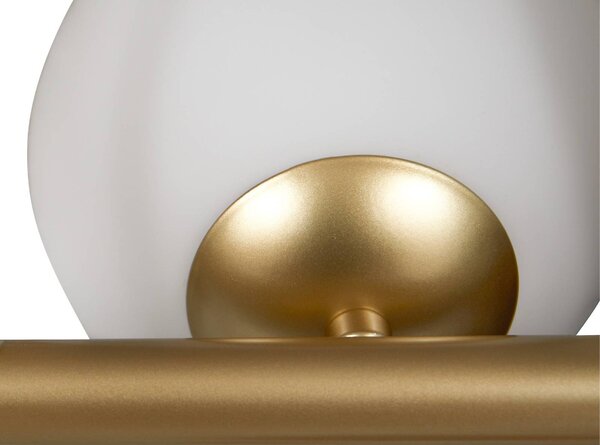 Lampa wisząca szklana Isandro Lucande, możliwość ściemniania, mosiężny / złoty, salon / jadalnia, szkło, design
