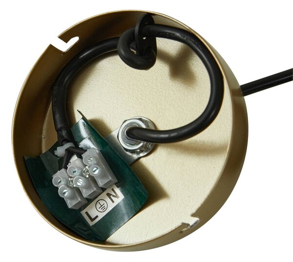Lampa wisząca szklana Isandro Lucande, możliwość ściemniania, mosiężny / złoty, salon / jadalnia, szkło, design