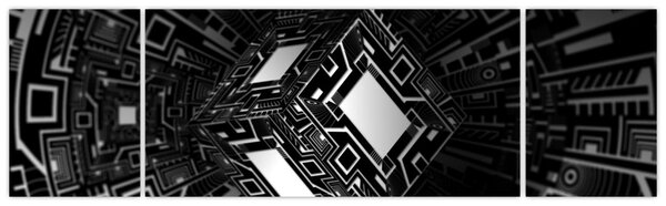 Obraz abstrakcyjnego sześcianu (170x50 cm)