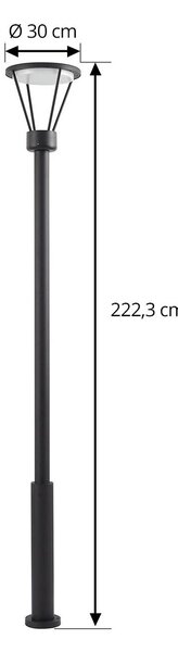Lampa zewnętrzna Lucande LED Elario, 222 cm, czarna, aluminium Elario, czarny, aluminium, nowoczesny