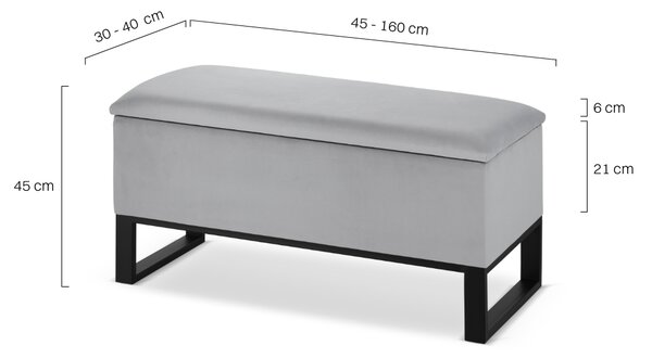 Industrialna pufa ze schowkiem LOFT - Blanca