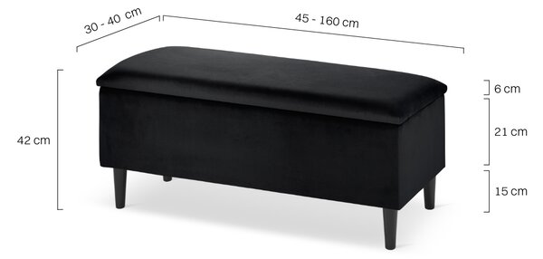 Pufa ze schowkiem Black