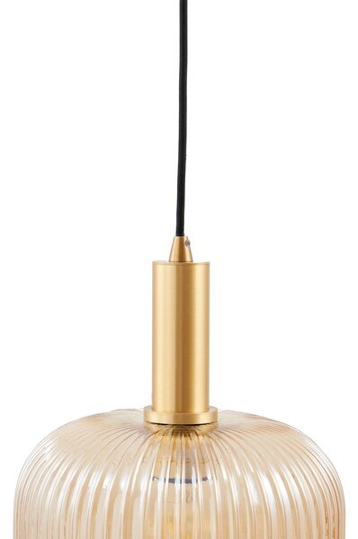 Lampa wisząca Doroteo Lindby, możliwość ściemniania, kremowy / amber, salon / jadalnia, szkło, vintage