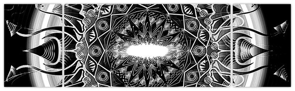 Obraz czarno-białych ozdób (170x50 cm)