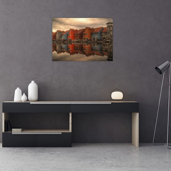 Obraz kolorowych domów (70x50 cm)