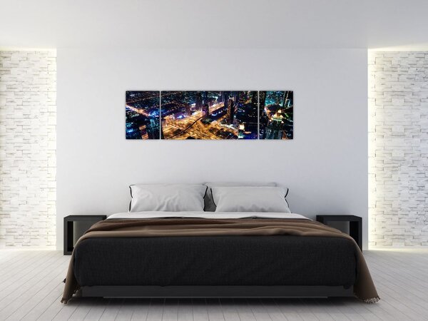 Obraz miasta nocą (170x50 cm)