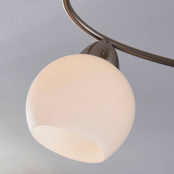 Lampa sufitowa Svean Lindby, możliwość ściemniania, aluminiowy / szary / cynkowy, salon / jadalnia, szkło, nowoczesny