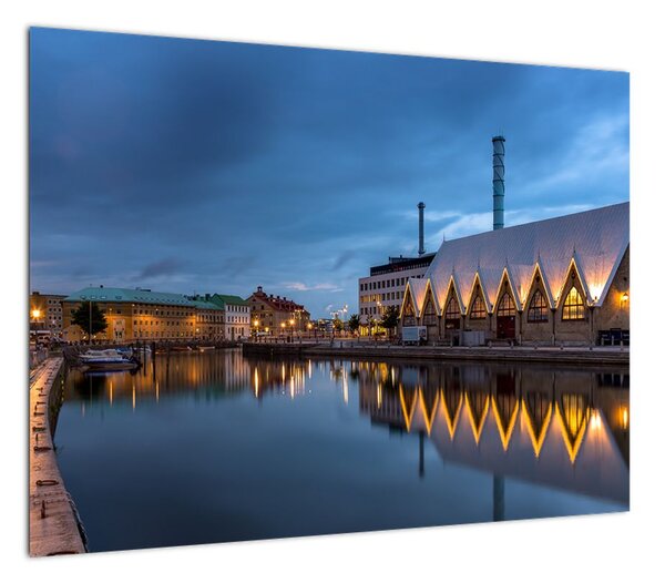 Obraz kanału wodnego - Göteborg (70x50 cm)