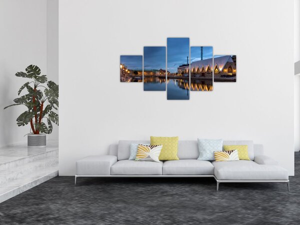 Obraz kanału wodnego - Göteborg (125x70 cm)