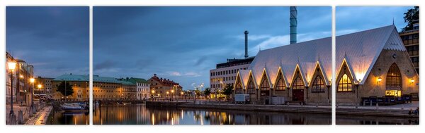 Obraz kanału wodnego - Göteborg (170x50 cm)