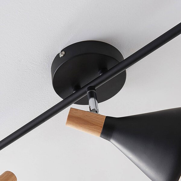 Lampa sufitowa Lindby Arina, 53 cm, czarna, 3-punktowa, E14 Arina Lindby, możliwość ściemniania, czarny, sypialnia, metal, nowoczesny