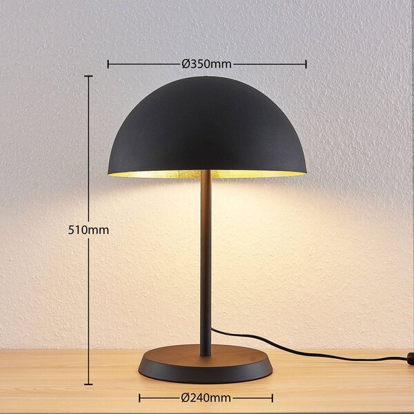 Lampa stołowa Idalene Lindby, czarny, salon / jadalnia, metal, nowoczesny