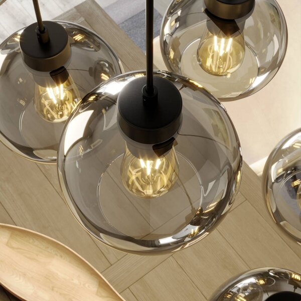 Lampa wisząca szklana Cubus TK Lighting, możliwość ściemniania, czarny, salon / jadalnia, szkło, nowoczesny