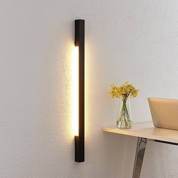 Kinkiet LED Ivano Arcchio, czarny, przedpokój, aluminium, nowoczesny
