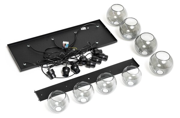 Lampa wisząca szklana Cubus TK Lighting, możliwość ściemniania, czarny, salon / jadalnia, szkło, nowoczesny