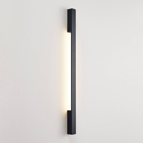 Kinkiet LED Ivano Arcchio, czarny, przedpokój, aluminium, nowoczesny