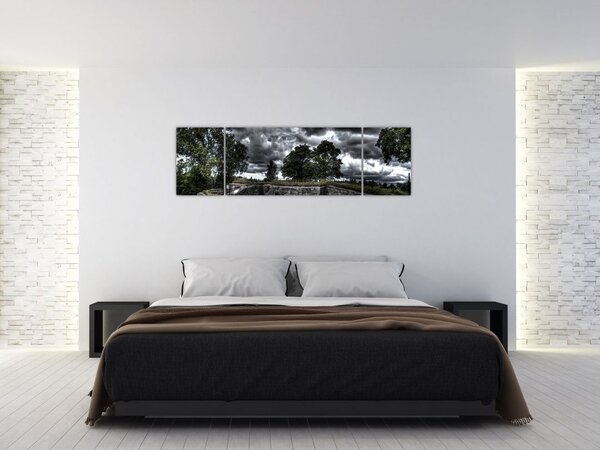Obraz zachmurzonego nieba (170x50 cm)
