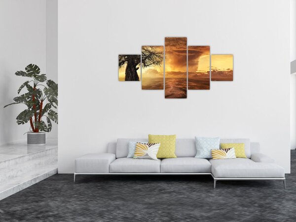 Obraz pomarańczowych chmur (125x70 cm)