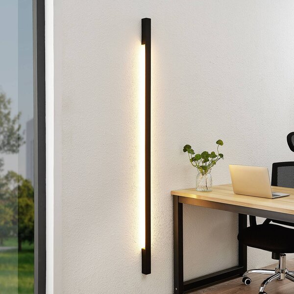 Kinkiet LED Ivano Arcchio, czarny, przedpokój, aluminium, nowoczesny