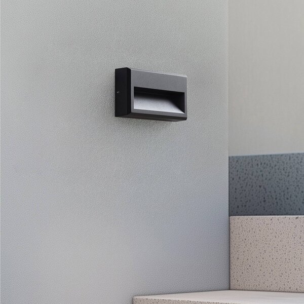 Kinkiet zewnętrzny LED Weno Lucande, czarny, aluminium, nowoczesny