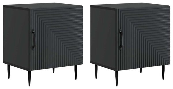 Szafka nocna 2 szt. czarny 43 x 34,5 x 50 cm drewno inÅ¼ynieryjne