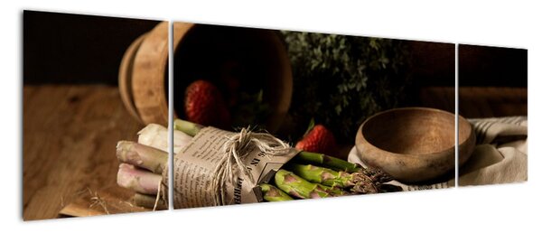 Obraz szparagów na stole (170x50 cm)