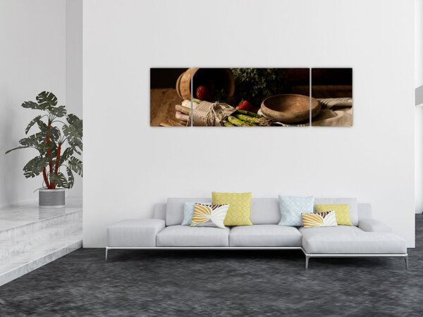Obraz szparagów na stole (170x50 cm)