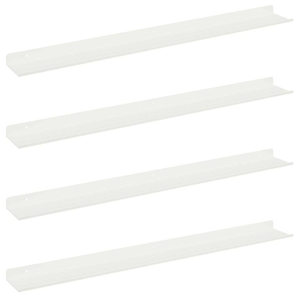Wisząca półka stalowa minimalistyczna, biała, 80 cm