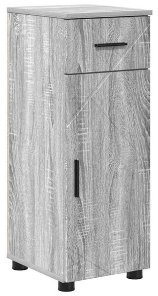 Nowoczesna szafka łazienkowa szara sonoma 30 x 35 x 80 cm z drzwiami na zawiasach i szufladą