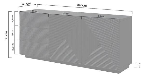 Komoda Asha 167 cm dwudrzwiowa z szufladami - kaszmir