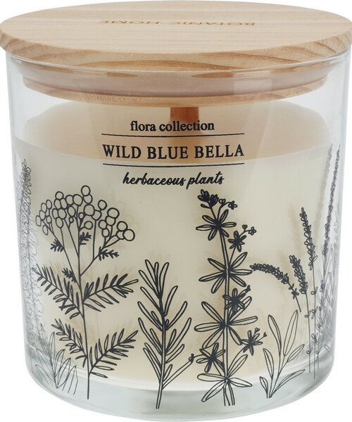 Świeczka zapachowa Flora Collection, Wild Blue Bella, 10 x 10 cm