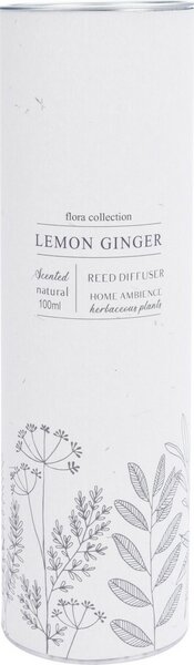 Dyfuzor zapachowy Flora Collection, Lemon Ginger, 100 ml, 6 x 9,5 cm