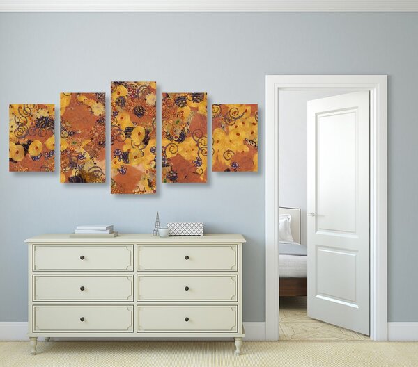 5-częściowy obraz abstrakcja inspirowana G. Klimtem