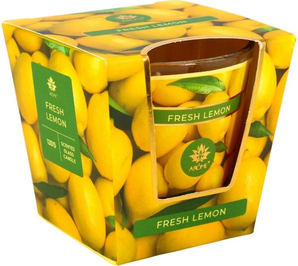 Arome Świeczka zapachowa w szkle Fresh Lemon, 120 g