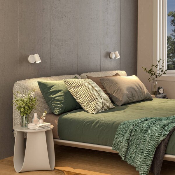 Deko-Light Reflektor ścienny CAN TILT, biały, Ø 10 cm, metal, włącznik, GU10 TILT, biały / opal, salon / jadalnia, aluminium
